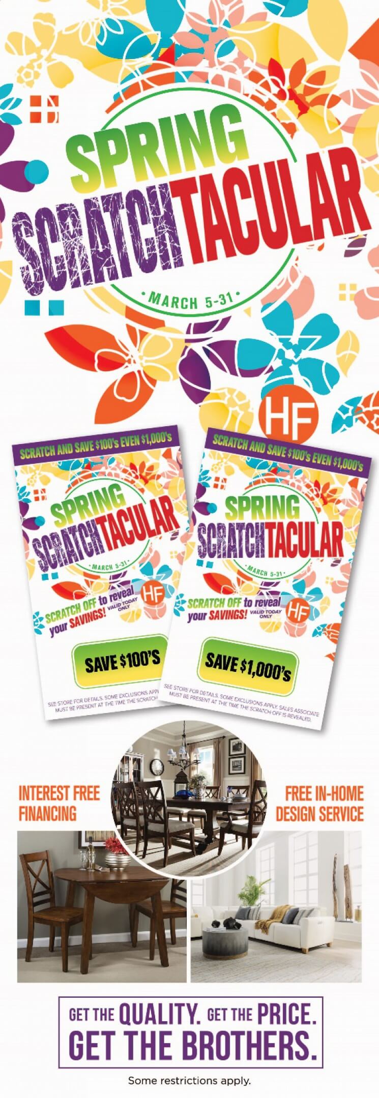 Hudson's Furniture | 2-5-19 - Spyder Display Banner - Spring Scratch-tacular - Hudson's Furniture 